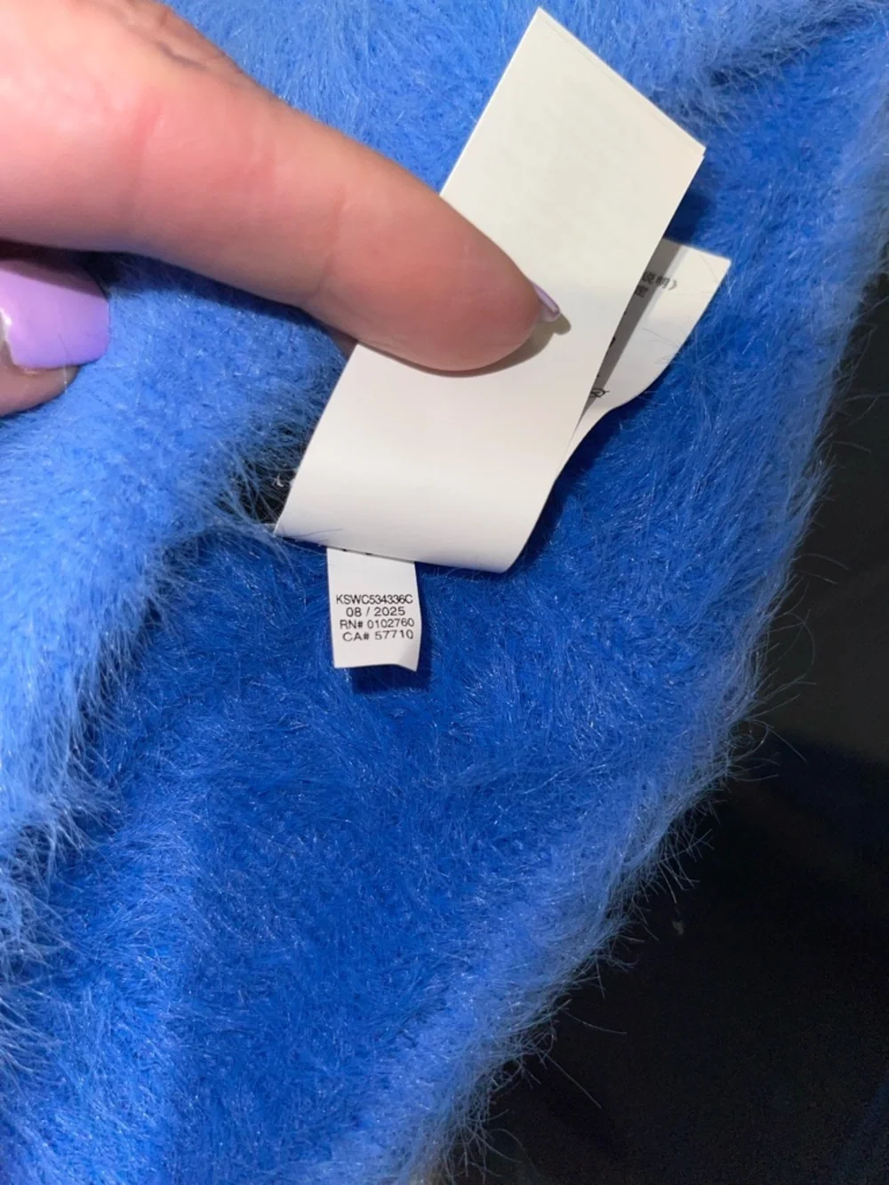Kate Spade ♠️ Headband in Solid Blue Fuzzy Colorblock Winter Classic Preppy NWT